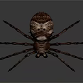 Realistic Giant Spider With Spiky Back Red Markings And Long Legs
