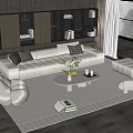 Modern Sofa Coffee Table Combination Sofa Coffee Table Multi-person Sofa Living Room 3d model
