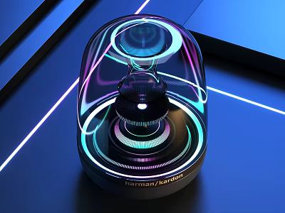 Harman Kardon Wireless Speaker With Transparent Dome And Colorful Light Effects 3d model