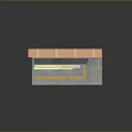 Brick Wall With Pink Panel And Gray Material On Concrete Base In Scenic Landscape