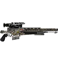 Detailed Sniper Rifle Design With Intricate Patterns Metallic Finish And Decorative Scope