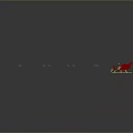 Red Sleigh With Reindeer In A Line On Gray Background Scene