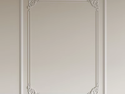 Elegant Gypsum Molding Design On White Wall With Ornate Decorative Patterns For Interior Decoration 3d model