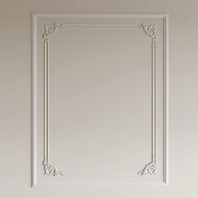 Elegant Gypsum Molding Design On White Wall With Ornate Decorative Patterns For Interior Decoration 3d model