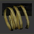 Elegant Golden Intertwined Hoop Bracelets With Multiple Rings On Black Display Base 3d model