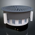Practical Circular Floor Drain with Grated Top White Supporting Structure and Black Base 3d model