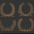 Four White Hollow Out Laurel Wreath Wall Decor For Home Interior Decoration