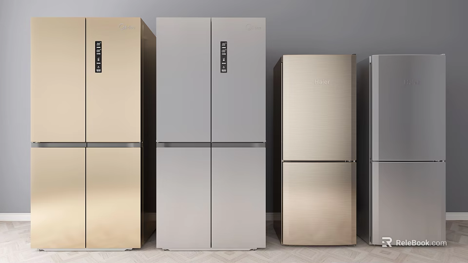Modern Refrigerators With Various Colors And Sleek Designs For Home Kitchen Use 3d model 