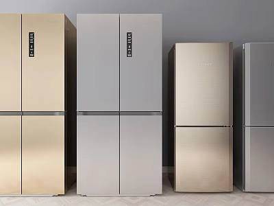 Modern Refrigerators With Various Colors And Sleek Designs For Home Kitchen Use 3d model