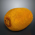 Fresh Ripe Golden Kiwi Fruit With Fuzzy Yellow Skin And Oval Shape