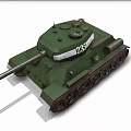 Detailed Green Military Tank Model With Number 233 And Metal Tracks