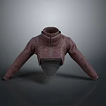 Dark Brown Cropped Leather Jacket With Zipper Design And Black Inner Lining