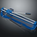 Blue Tile Cutter Hardware Tool With Sliding Rail And Grip Handle 3d model