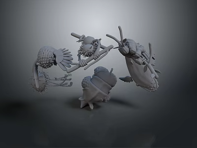 Ancient Mythical Warrior Scene With Armor Weapons And Feathered 3d model