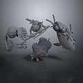 Ancient Mythical Warrior Scene With Armor Weapons And Feathered 3d model
