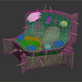 Medical Device 3D Cell Structure Model for Biomedical Research and Organelles Visualization 3d model
