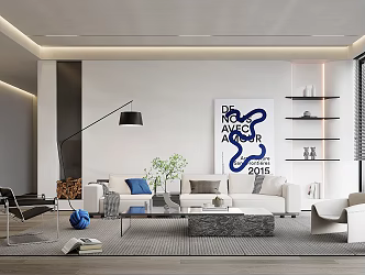 Modern Living Room Simple Living Room 3d model