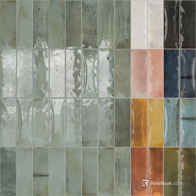 Colorful Decorative Tiles With Various Patterns And Textured Surfaces For Interior Design 3d model 