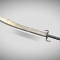 Detailed View Of Long Blade Weapon With Sharp Metal Edge And Sturdy Handle