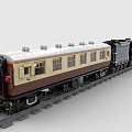 Lego toy building blocks steam train high-speed rail light rail industrial style retro 3d model