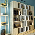 Nordic Bookcase Simple Creative Bookcase Combination 3d model