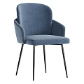 Modern Beige Upholstered Dining Chair With Armrest Metal Legs And Color Options