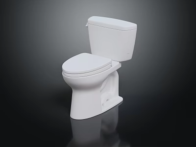 Modern White Toilet With Sleek Design Smooth Surface And Ceramic Material 3d model