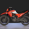 Red and White Off Road Motorcycle With Black Seat And Knobby Tires
