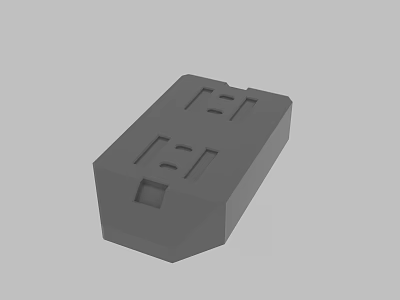 Gray Cuboid Electronic Component With Surface Grooves And Holes Design 3d model