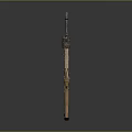 Tan Military Assault Rifle With Scope Graffiti Design And Red Magazine
