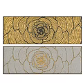 Elegant Wall Decor With Gold And White Intricate Flower Pattern Designs 3d model