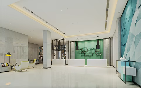 Modern Hall Company Reception Hall 3d model