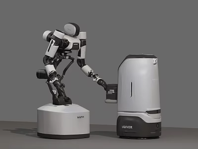 Smart Machine Robot Featuring Mechanical Arm And White NOVA Equipment 3d model