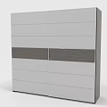 Modern Sliding Door Wardrobe With White And Dark Wood Finish Featuring Internal Shelves And Hooks