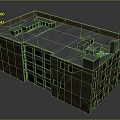 Red Brick Multi Story Building With Gray Roof And Roof Appliances And Windows