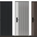 Modern Security Doors With Vertical Stripes Smart Lock And Three Color Designs