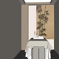 Beauty Salon Spa Treatment Room With Massage Table Bamboo Decor And Essential Oils