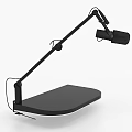 Adjustable Black Desktop Microphone Stand With Flexible Arm And Stable Base 3d model