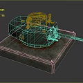 Green Military Tank Model With Turret And Cannon On Rustic Stone Base