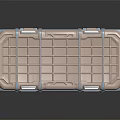 Modern Metallic Cargo Case With Grid Pattern Surface Metal Latches And Reflective Base 3d model