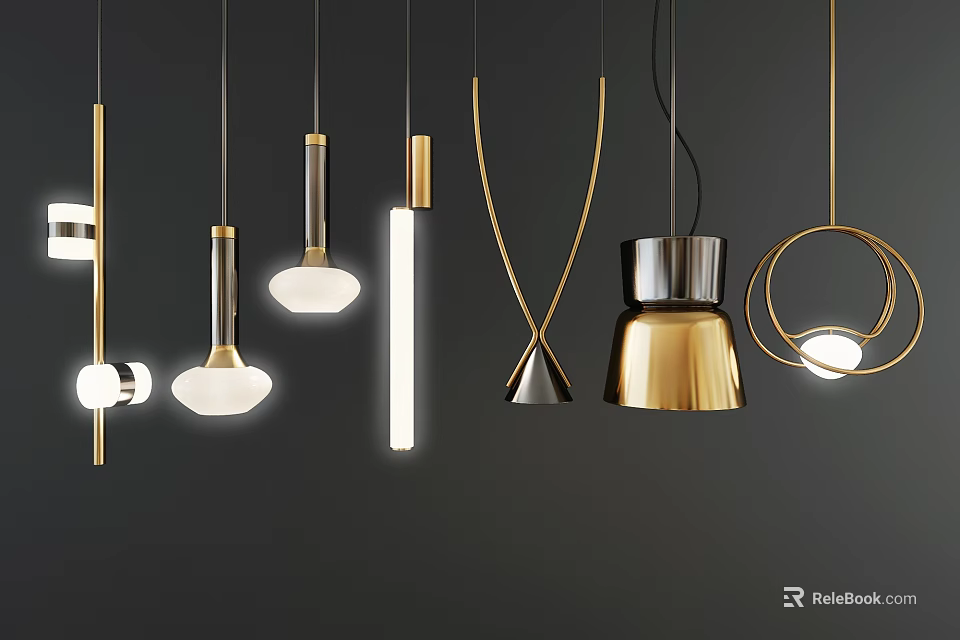 Modern Minimalist Inflatable Models With Multiple Styles On Black Background 3d model