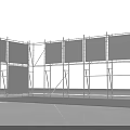 Industrial Scaffolding Structure With Metal Frames And Safety Panels For Construction