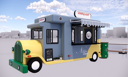 Modern vending truck fast food truck 3d model