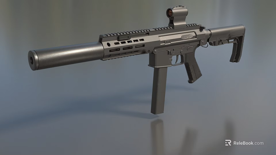 Advanced Modern Tactical Rifle With Silencer Scope Barrel And Ergonomic Grip Design 3d model 