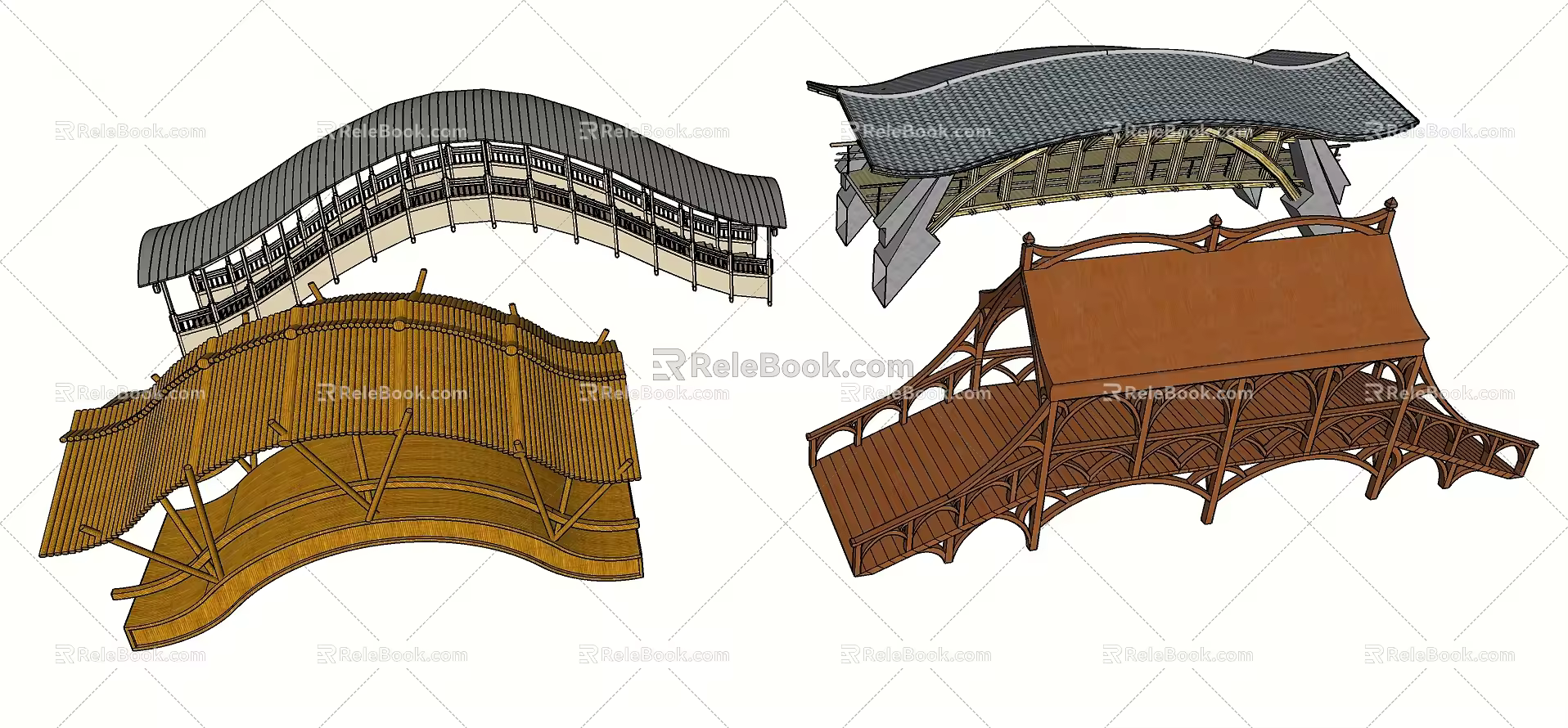 New Chinese-style Bridge 3d model