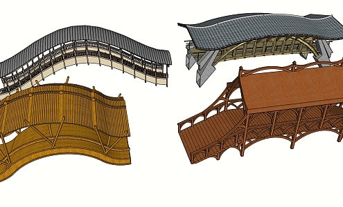 New Chinese-style Bridge 3d model