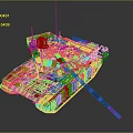 Military Green Armored Tank With Cannon Tracks And Antenna Design