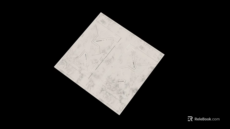 Industrial Equipment White Square Mechanical Part With Detailed Engineering Lines 3d model 