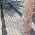 Modern Paved Ground With Colorful Tile Patterns And Shadow Effects 3d model