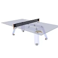 Modern Transparent Glass Ping Pong Table With Wheels And Wooden Paddles Including Ball Design